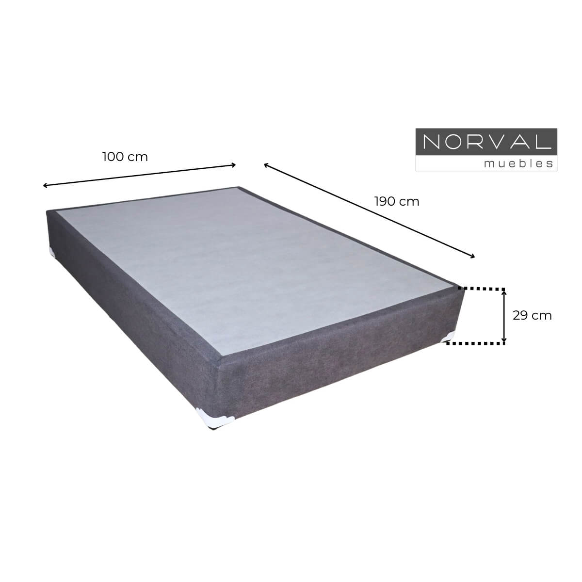 Base para Cama Individual tapiz lino Gris.