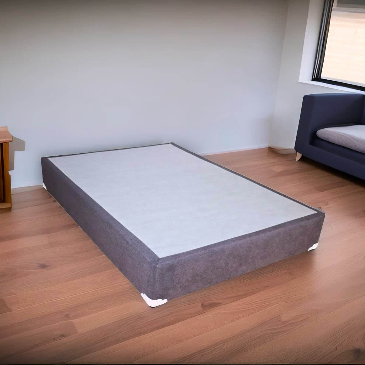 Base para Cama Individual tapiz lino Gris.