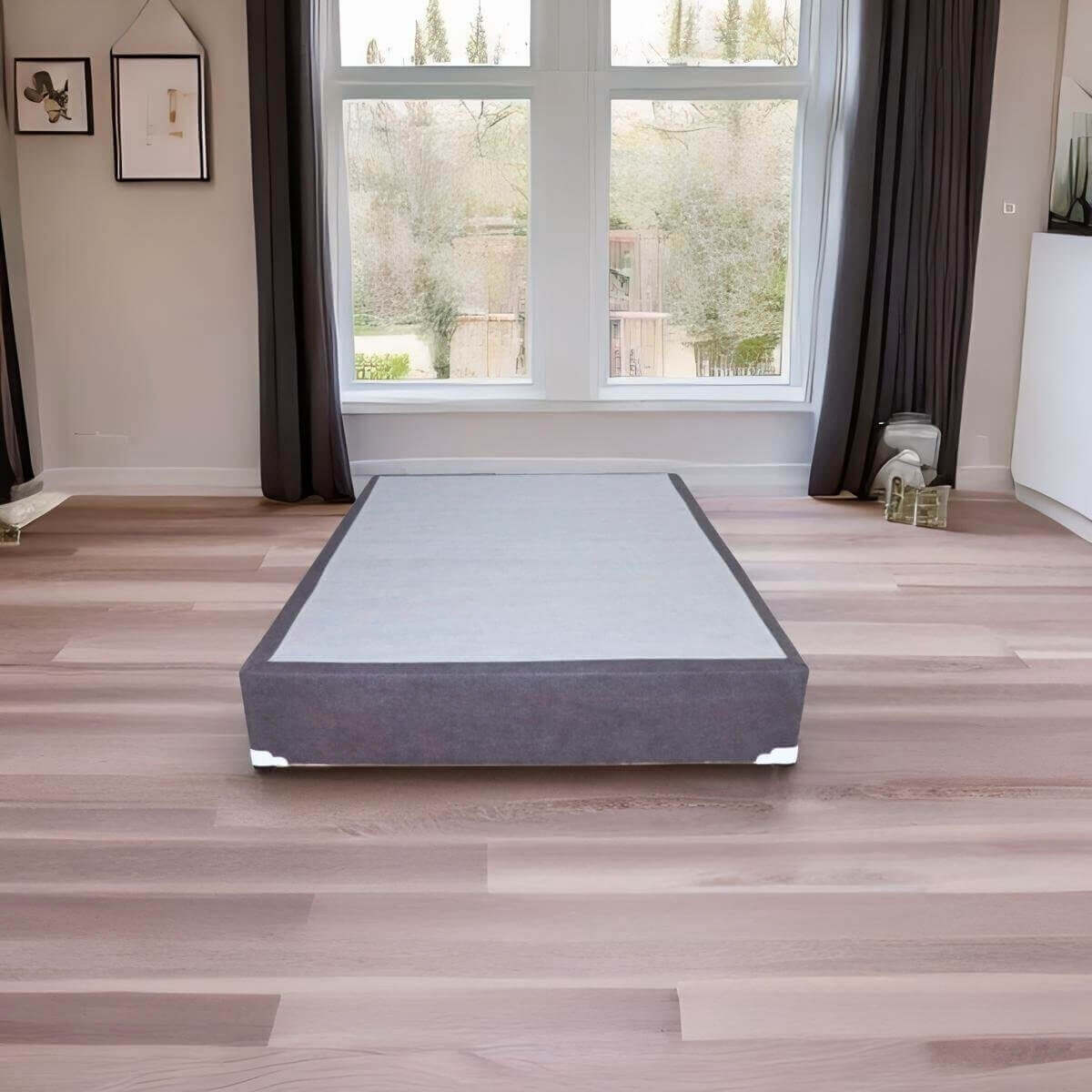Base para Cama Individual tapiz lino Gris.