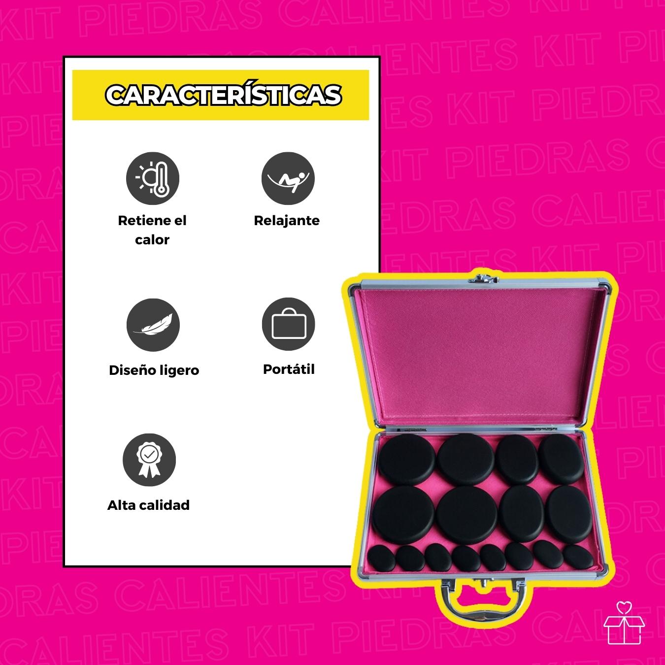 Kit De 16 Piedras Calientes Con Calentador.