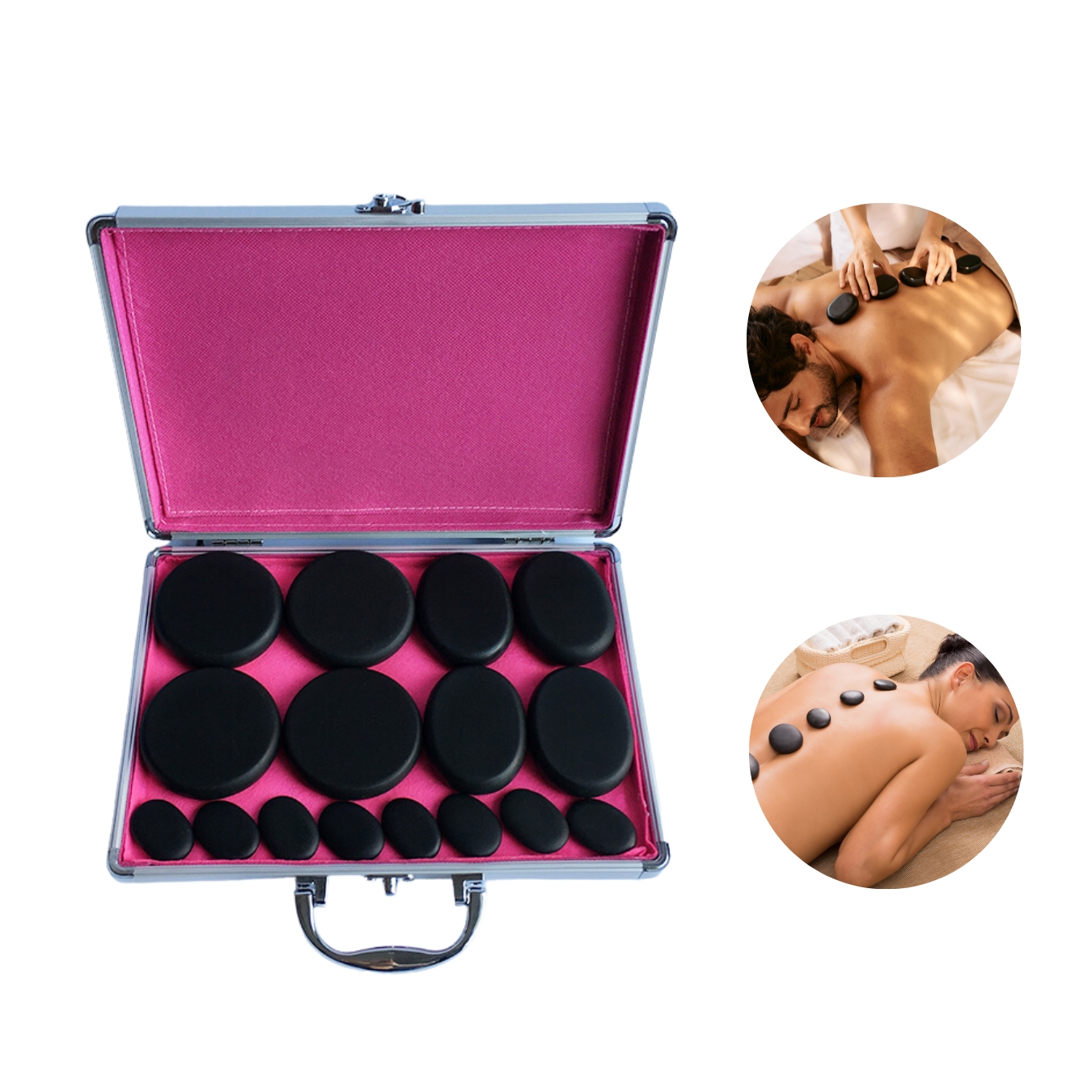 Kit De 16 Piedras Calientes Con Calentador.