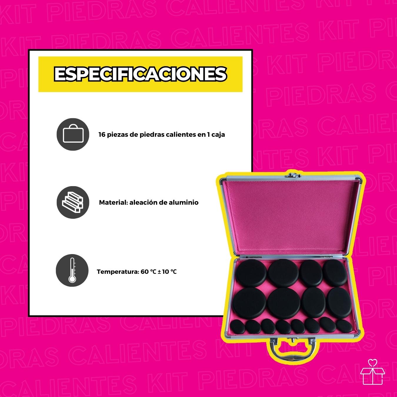 Kit De 16 Piedras Calientes Con Calentador.