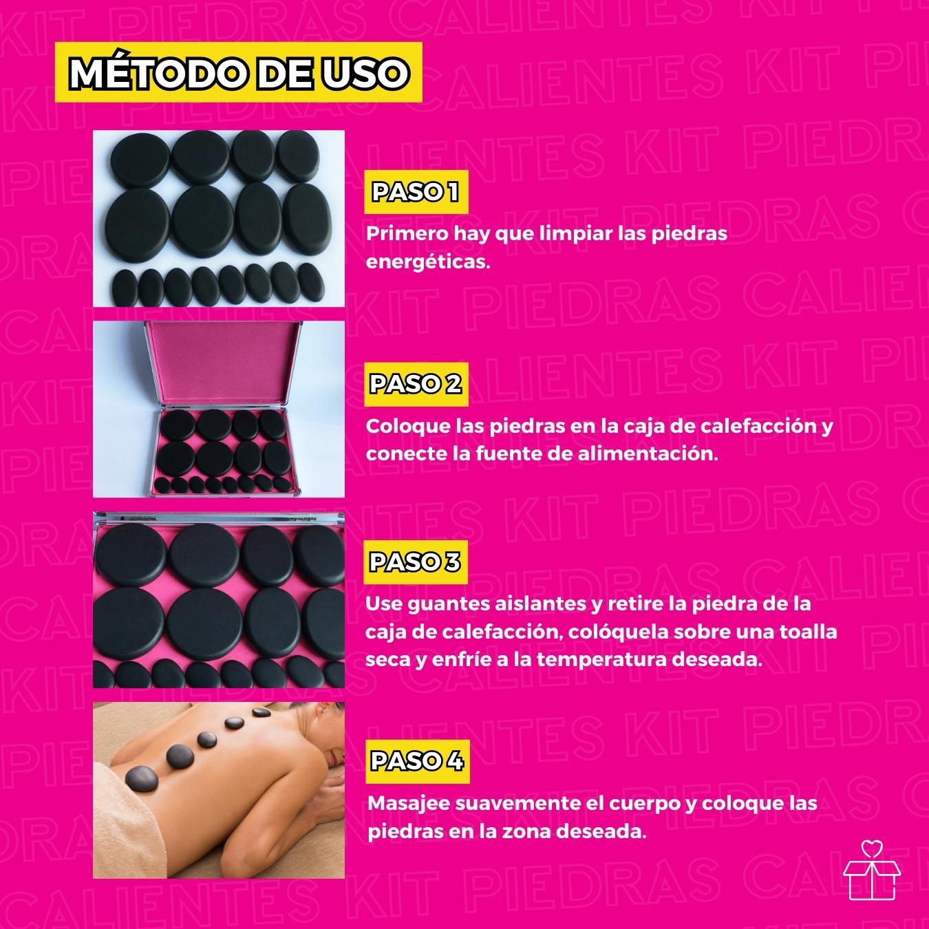 Kit De 16 Piedras Calientes Con Calentador.
