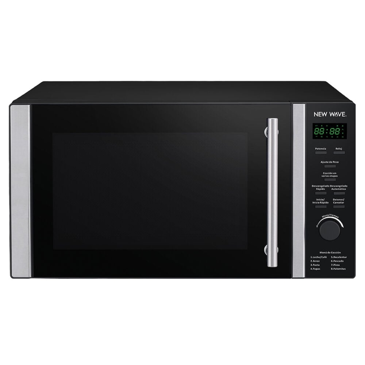 Microondas New Wave 1.1 Pies 1350W 8 Programas Pantalla Led - Negro.
