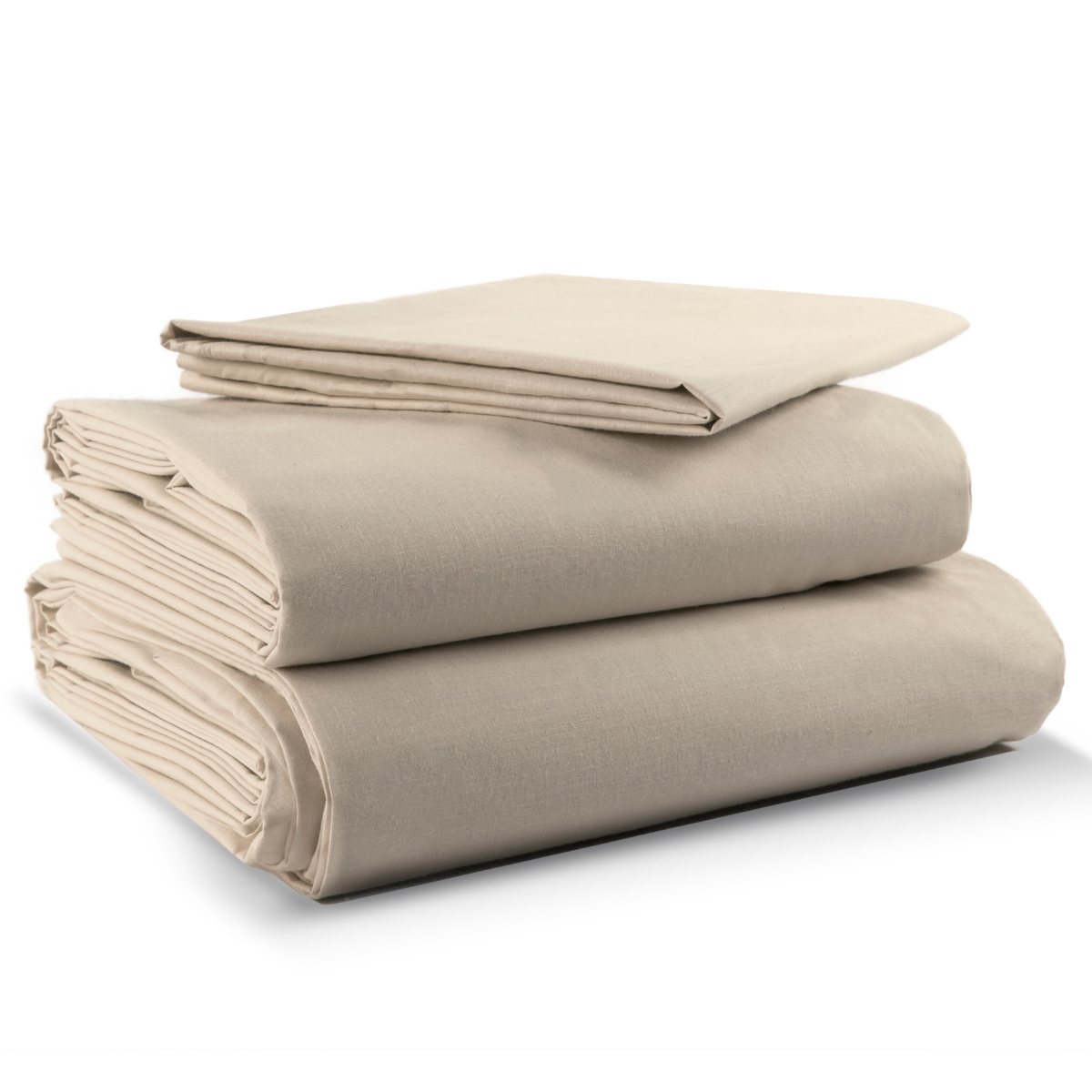 Juego de Sábanas Algodón Confort Percal 300 - Matrimonial - Beige