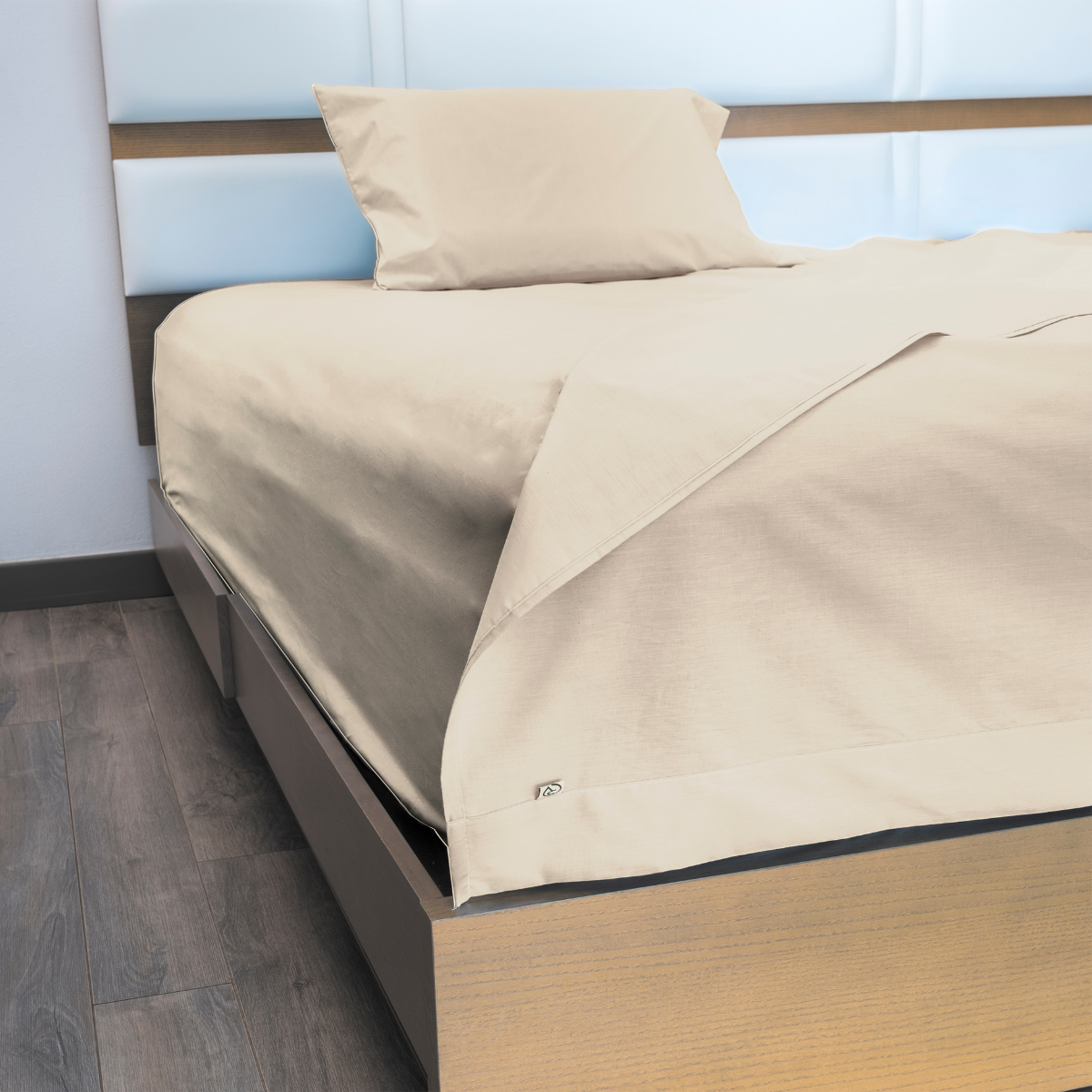 Juego de Sábanas Algodón Confort Percal 300 - Matrimonial - Beige