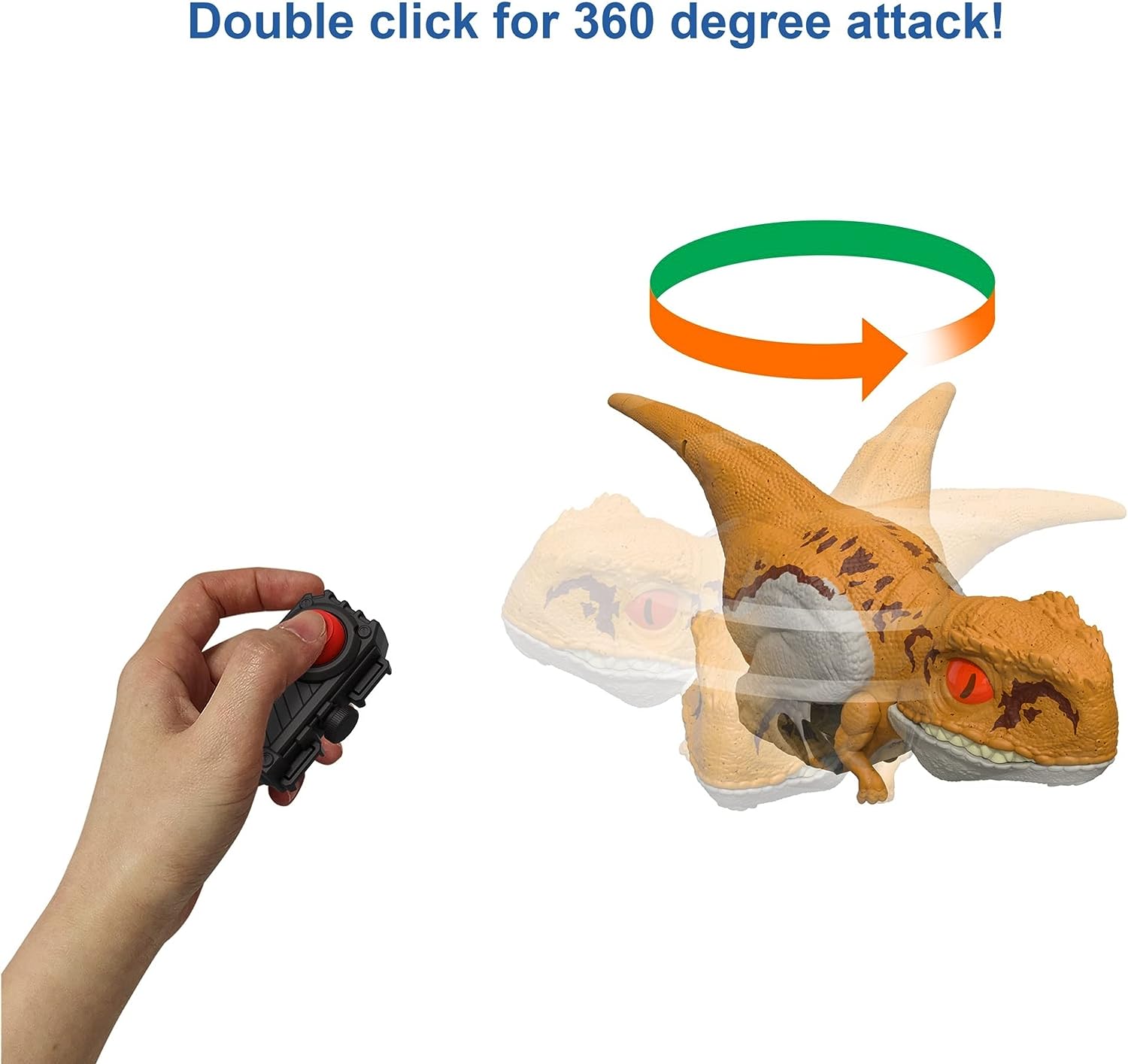 Jurassic World Click Tracker Speed Dino Atrociraptor Blanco.