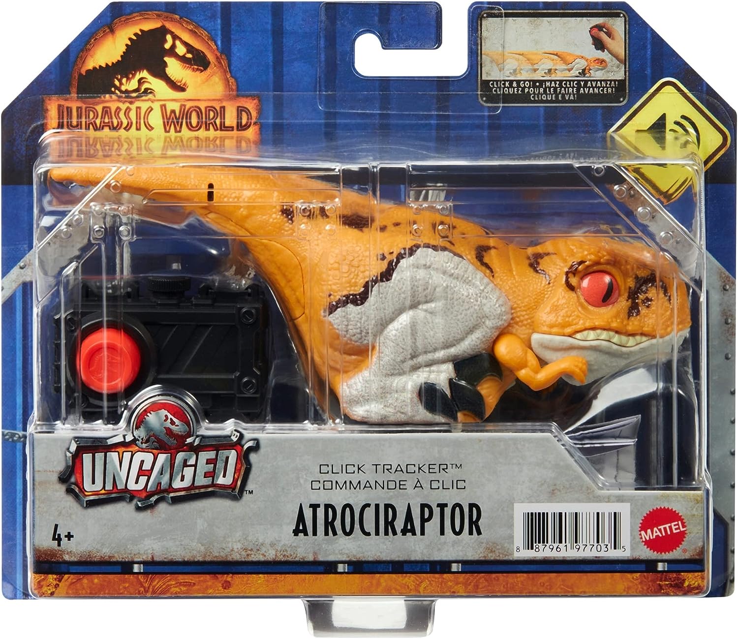 Jurassic World Click Tracker Speed Dino Atrociraptor Blanco.