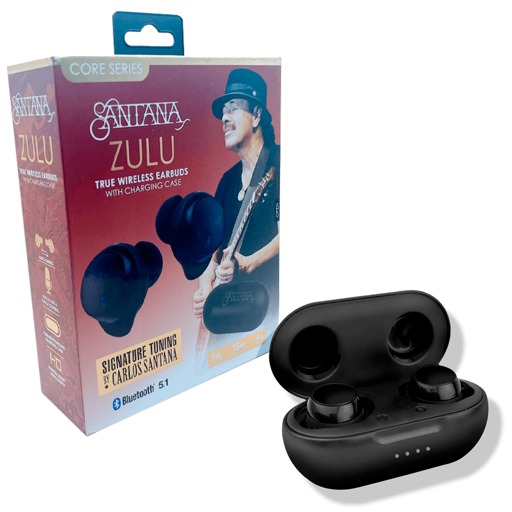 Carlos Santana Audifonos Inalambricos Estuche De Carga Zulu Color negro
