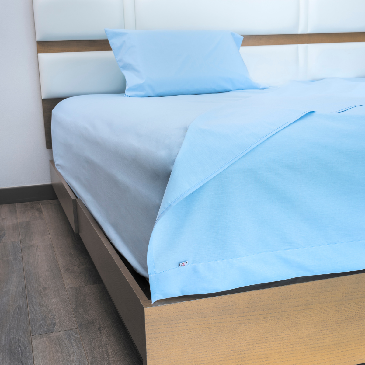 Juego de Sábanas Algodón Confort Percal 300 - King Size - Azul Cielo