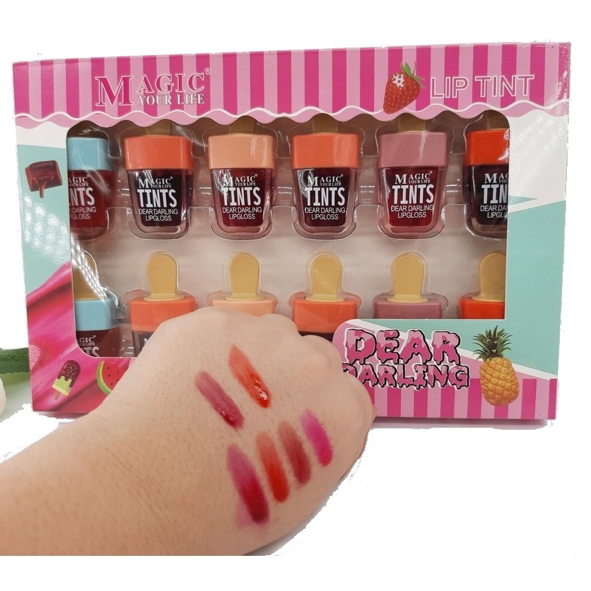 Tinta Labial Forma De Paleta Coreana Magic Maquillaje 12 Piezas