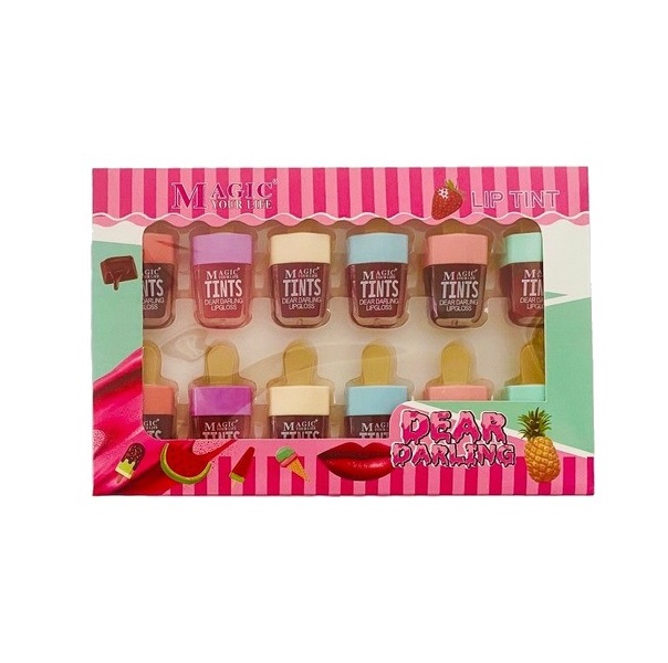 Tinta Labial Forma De Paleta Coreana Magic Maquillaje 12 Piezas