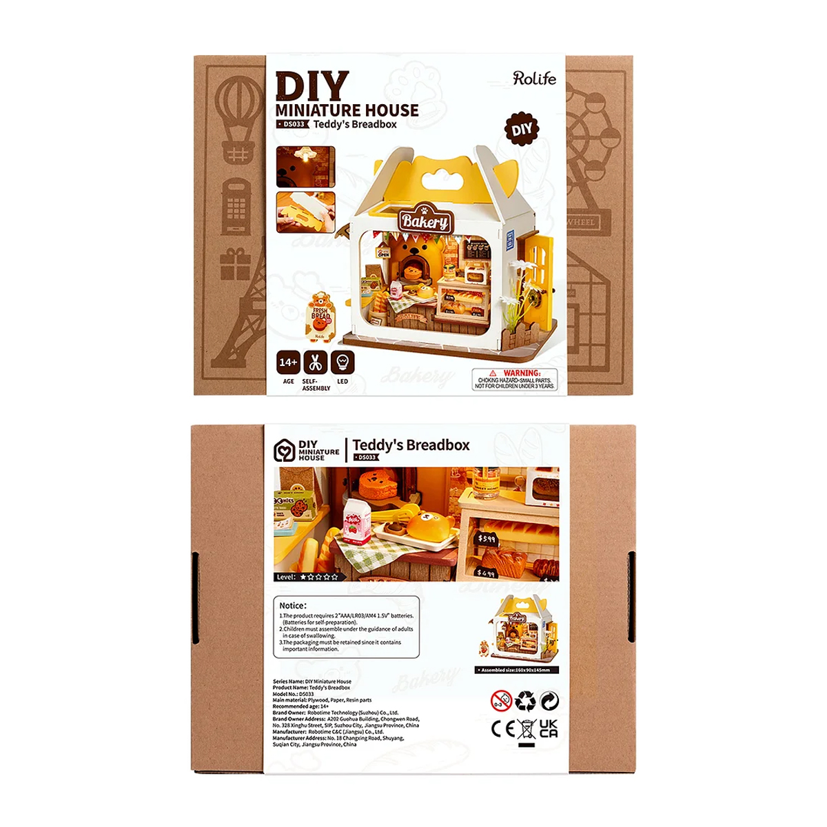 Rompecabezas 3d de Madera Diseño Caja de Pan de Teddy.