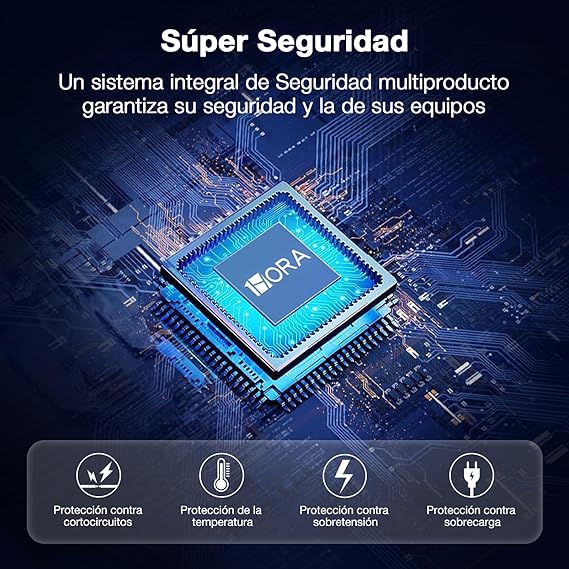 1 Hora Power Bank 20000mAh, Banco de Energía Batería Portátil con 4Cables Incorporados USB, Tipo C, Micro USB Pila Portatil Compatible para IP, Samsung, Xiaomi, con un 20CM Cable Micro USB-Negro.