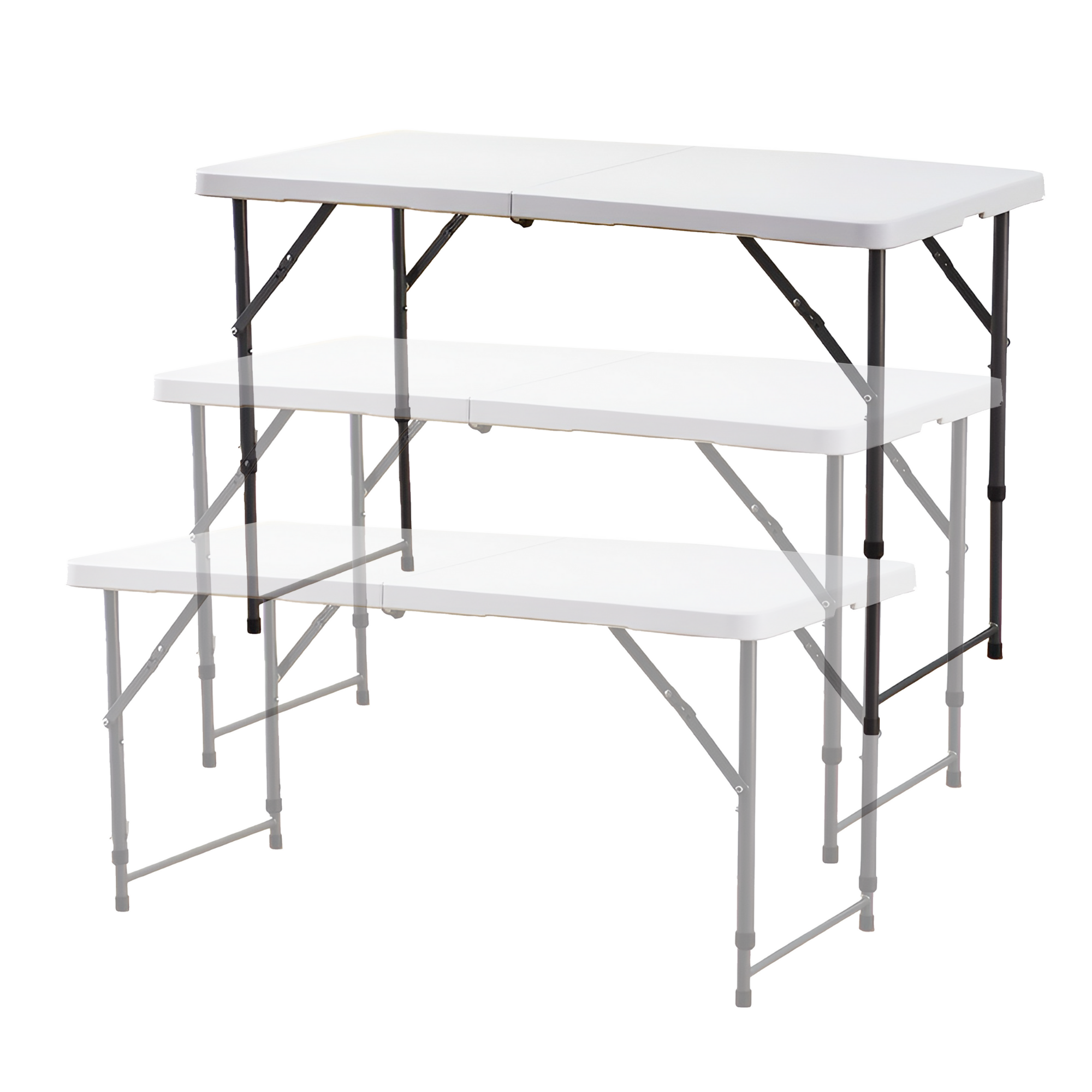 Mesa Plegable De Plástico Ecomlab 3 Niveles Portafolio 120cm.
