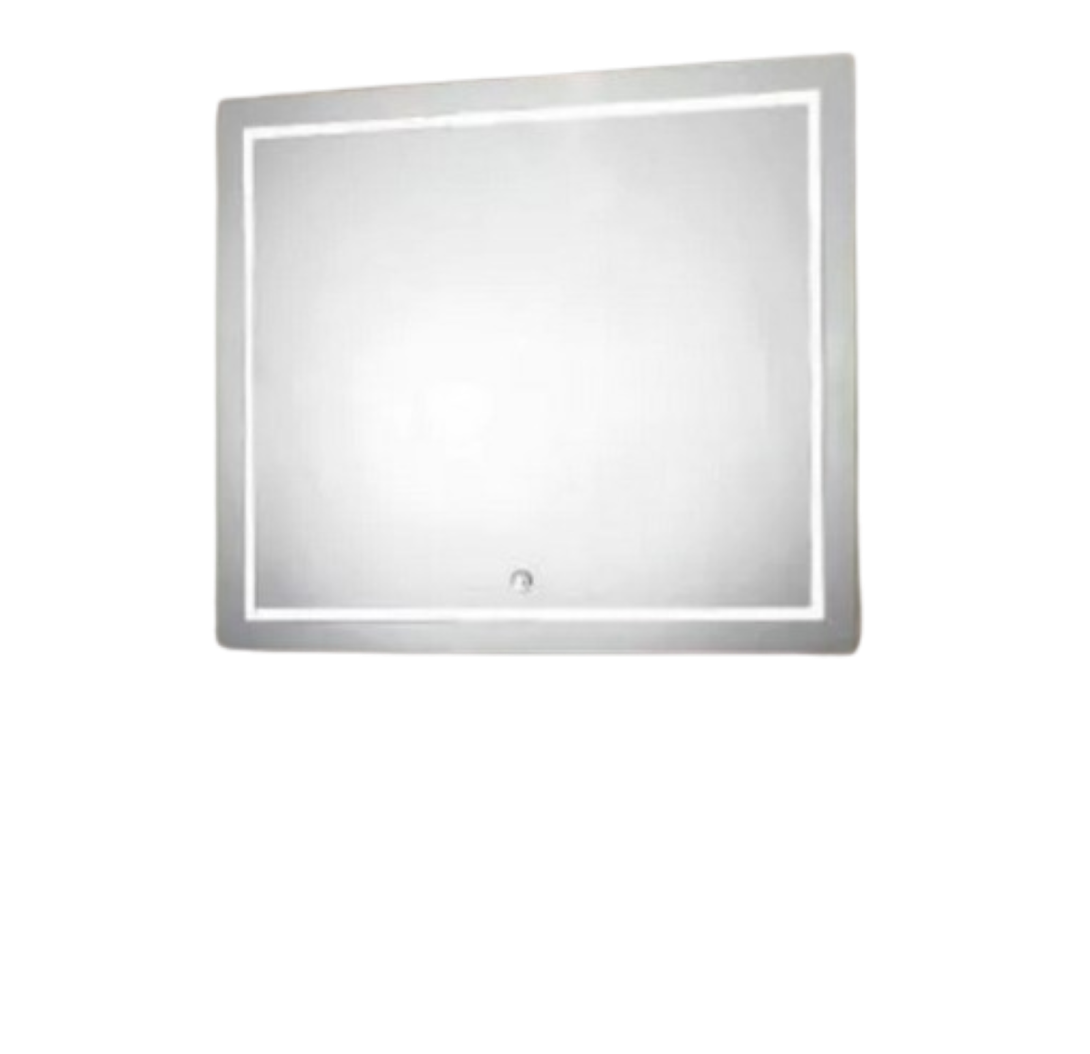 Espejo LED NUL con iluminación LED de 90 X 70 cms. (base por altura) con pantalla táctil (touch screen), forma rectangular. Conexión de clavija a luz eléctrica..