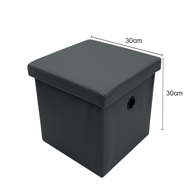 Puff Cubo Organizador Plegable de almacenamiento (PU Plata).