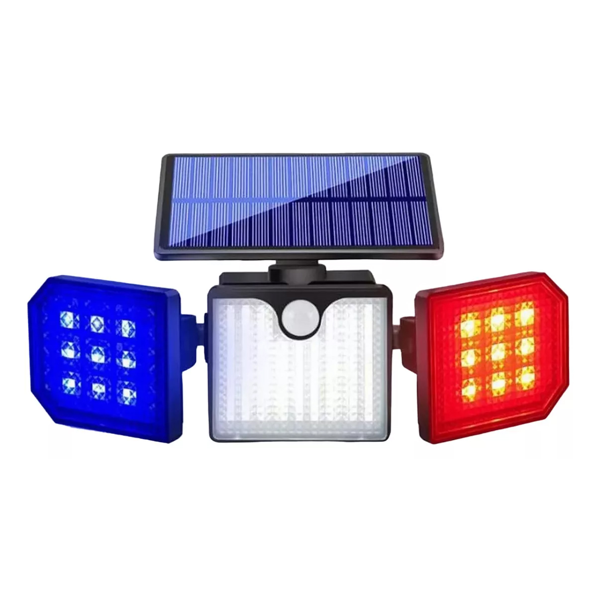 Lampara Solar Luz Estroboscópica Rojo Azul