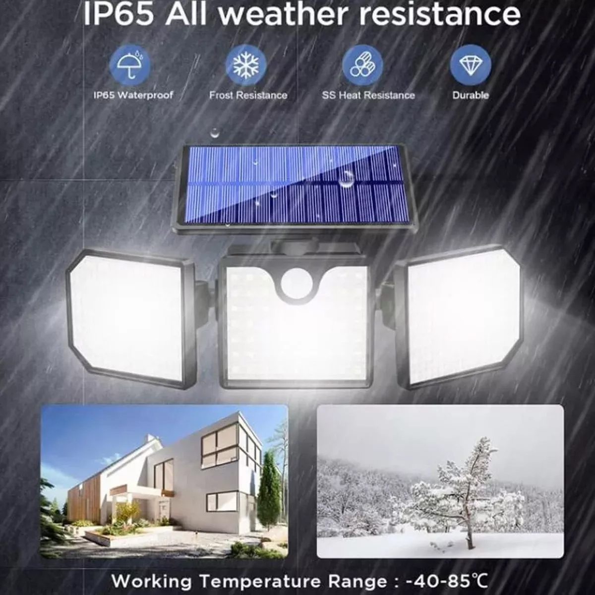 Lampara Solar Luz Estroboscópica Rojo Azul 2 Piezas