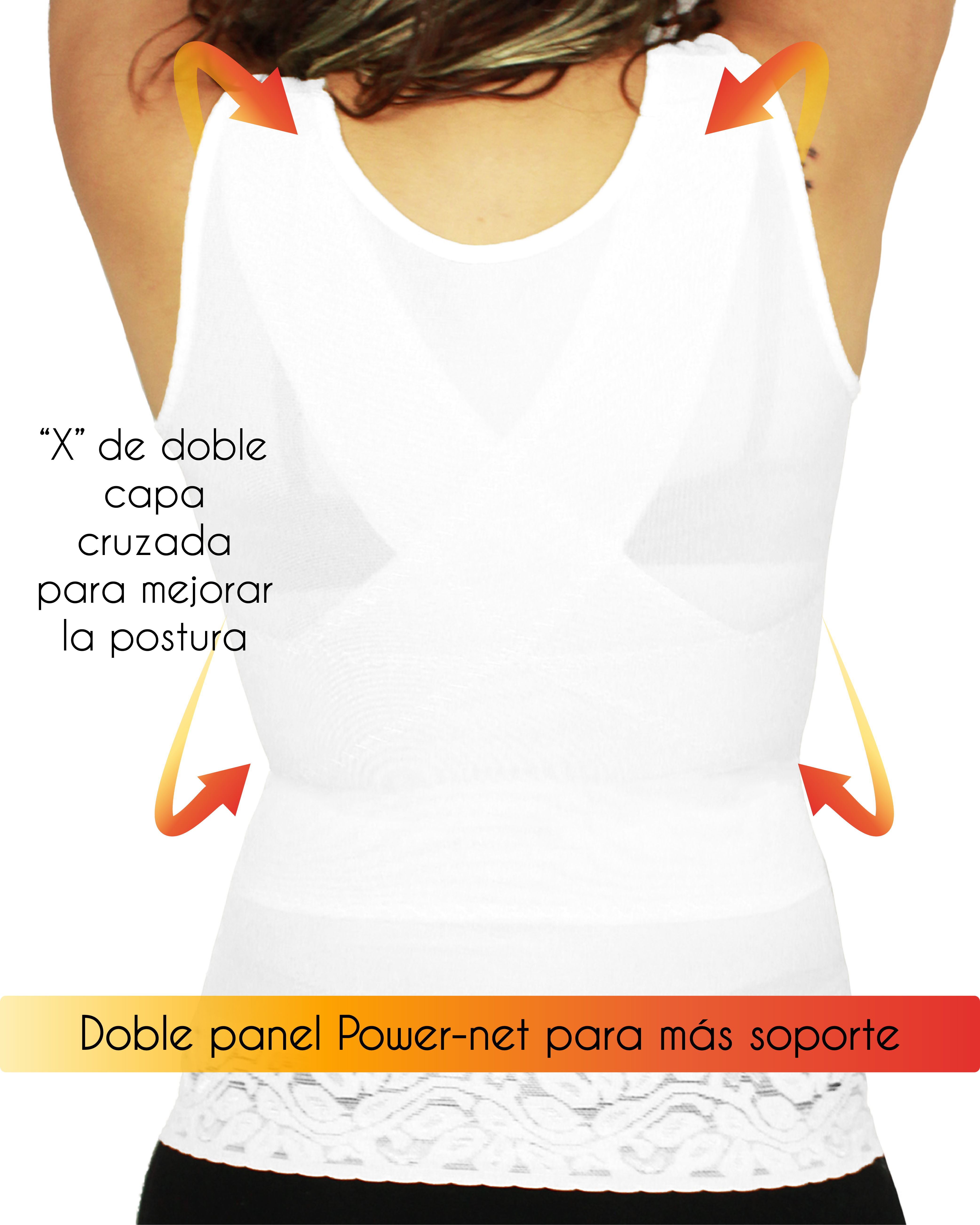 CAMISETA PARA POSTURA REDUCCION Y CONTROL DAMA  para estaturas mayores 1.76m.