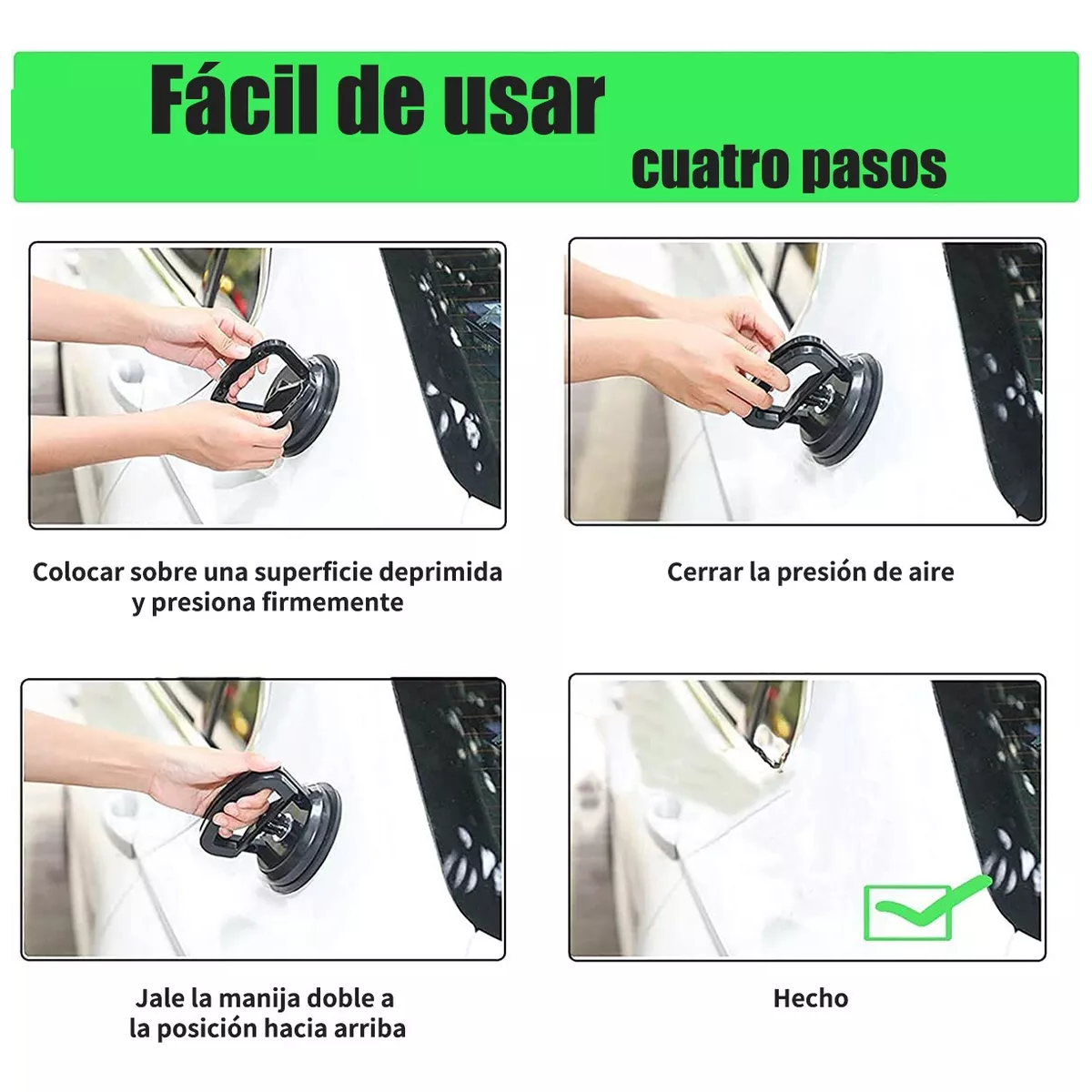 Set Chupon Ventosa Para Sacar Abolladuras Y Levantar Cargas 25 K 4Pzas.