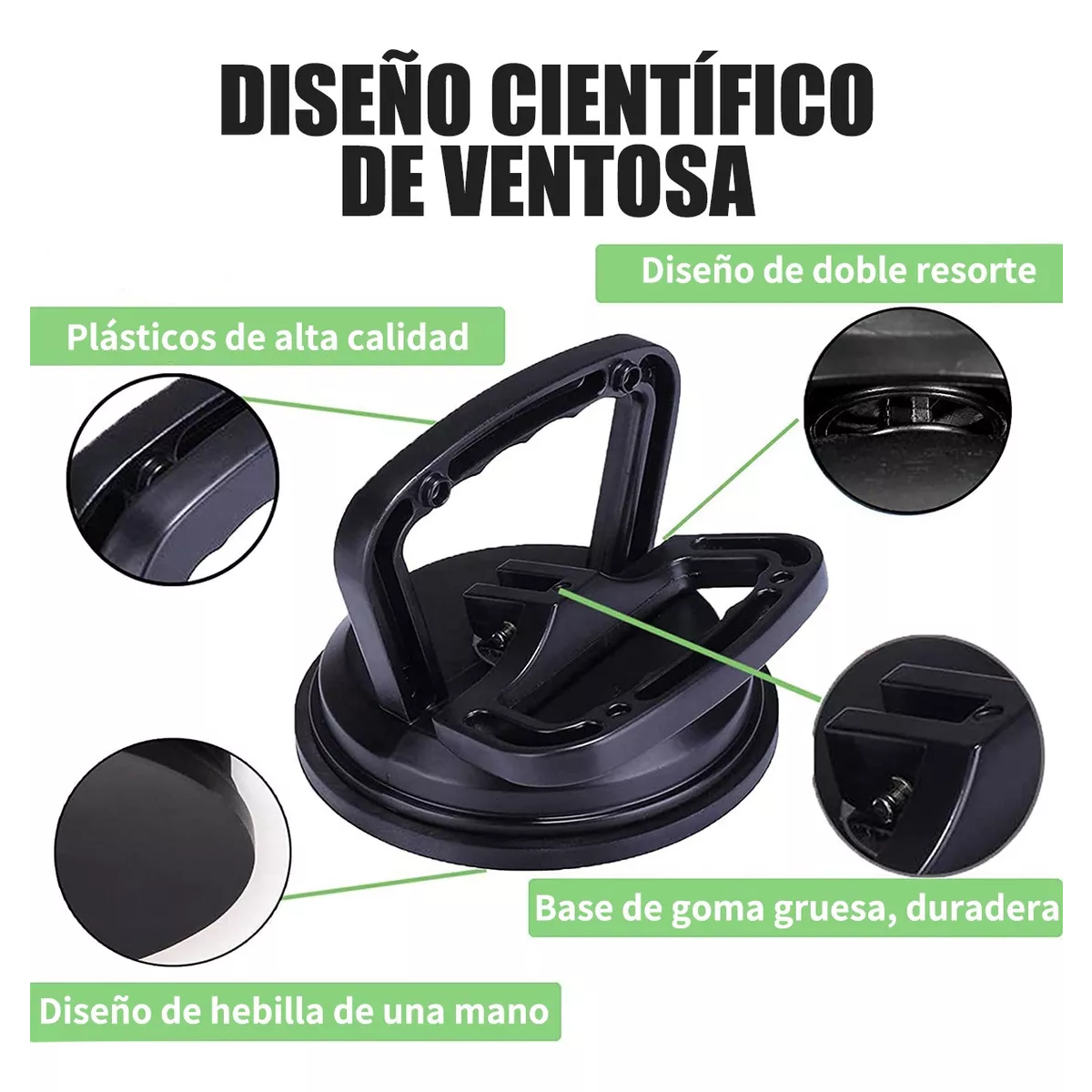 Set Chupon Ventosa Para Sacar Abolladuras Y Levantar Cargas 25 K 4Pzas.