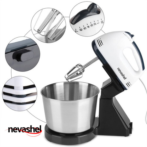 Batidora De Pedestal Profesional Cocina Potent 260w Nevashel Color Negro Frecuencia 60HZ
