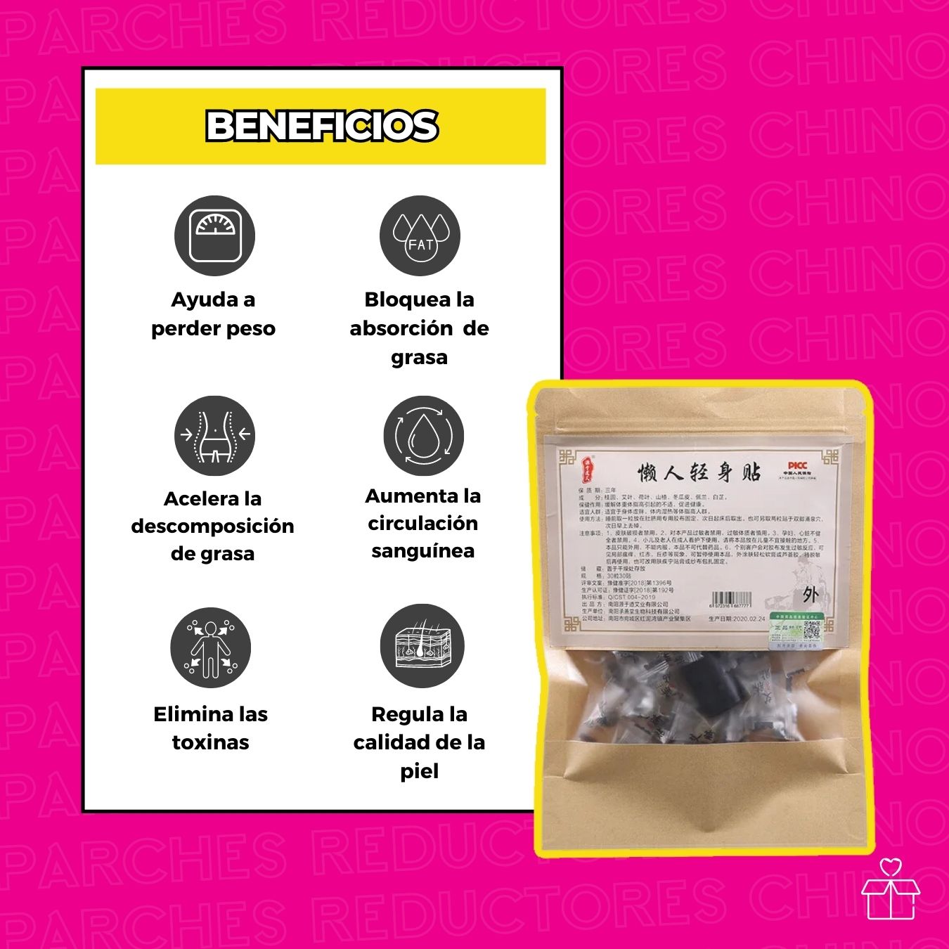 Parches Reductora Abdomen Medicina China .