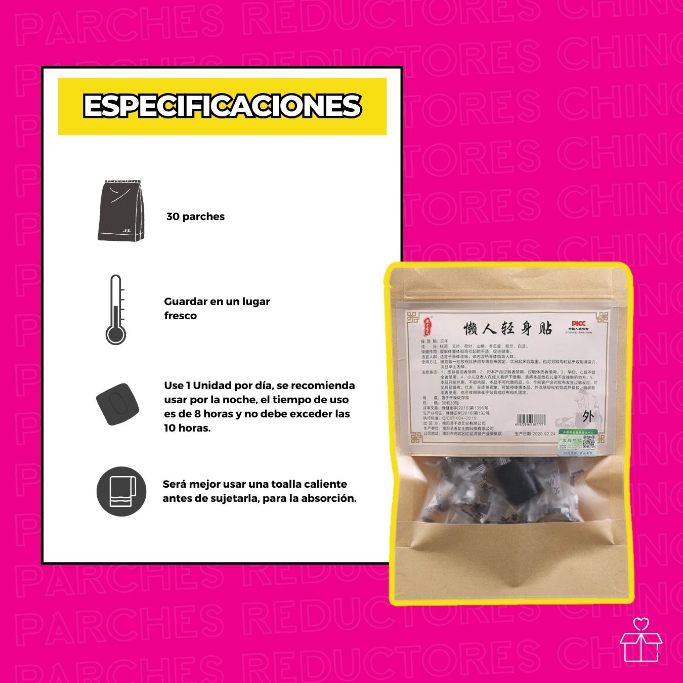 Parches Reductora Abdomen Medicina China .