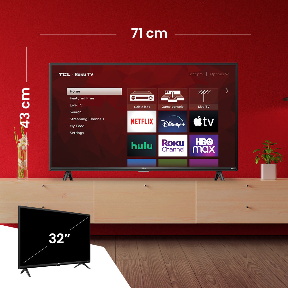 Smart TV TCL Roku 32 Pulgadas 32S355 Class 3-Series