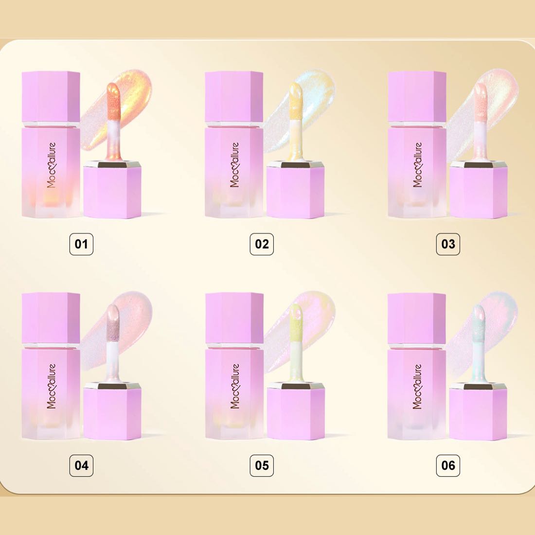 Set De 6 Iluminadores Para Rostro Líquidos Tornasol Highlighter.