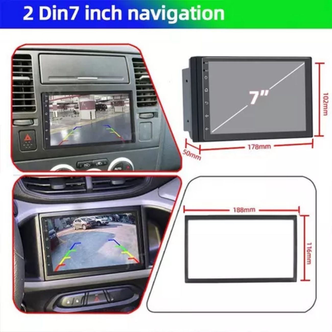 7 Pulgadas Coche Estereo Android Gps Doble Din Con Camara