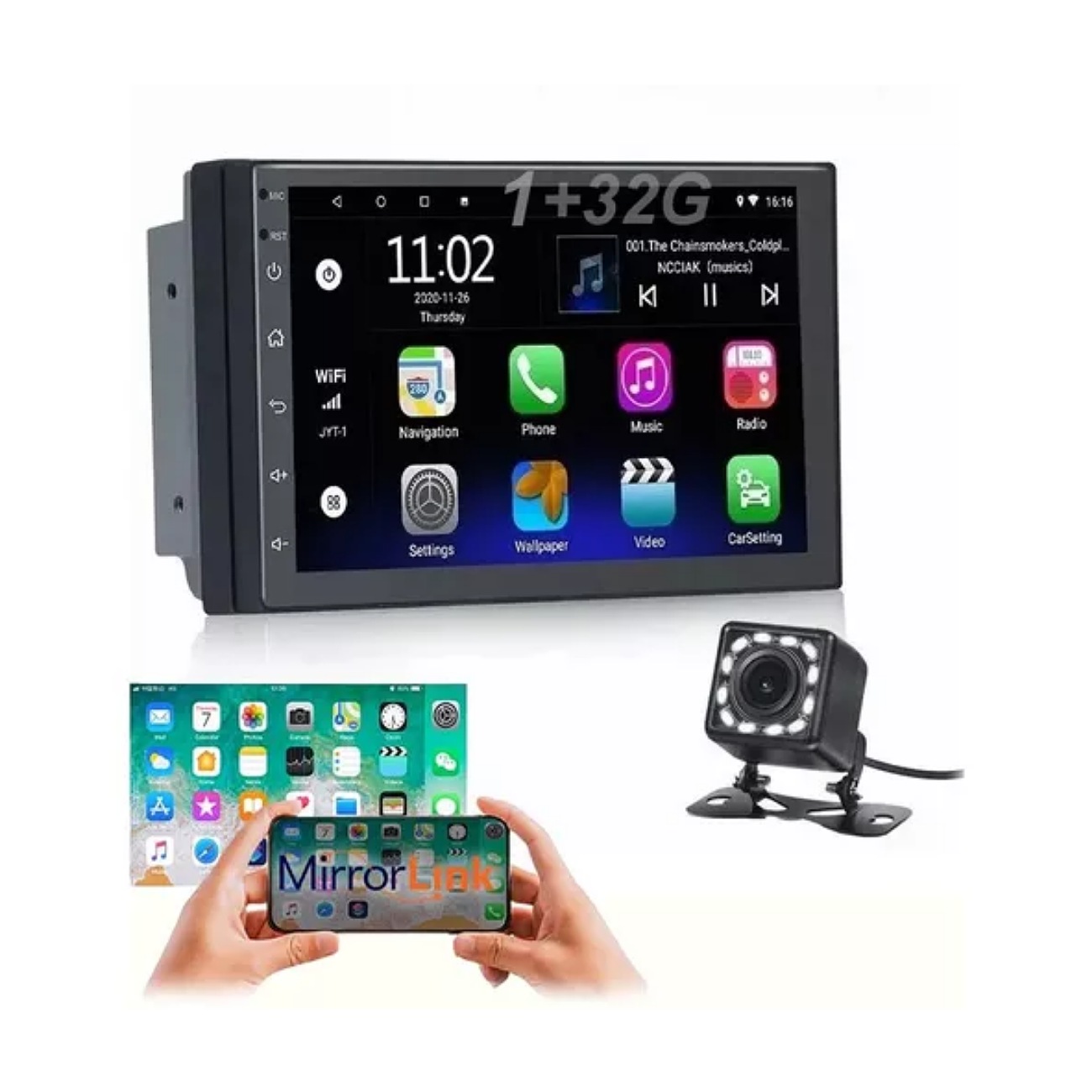 7 Pulgadas Coche Estereo Android Gps Doble Din Con Camara