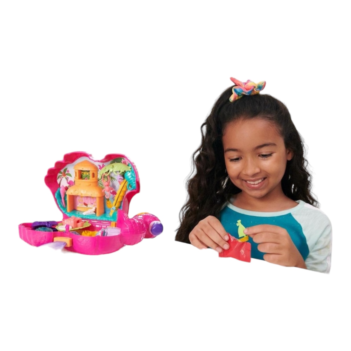 Polly Pocket, Set de Flamingo, Set de Juego para niñas de 4 años en adelante, Multicolor.