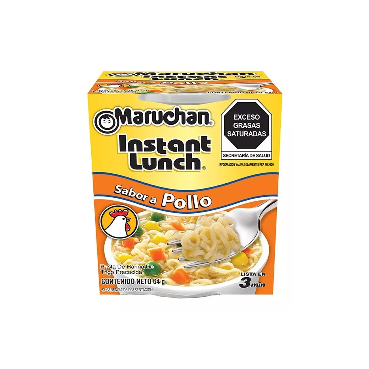 Sopa Maruchan Instant Lunch con Pollo 6 Piezas de 64 g c/u