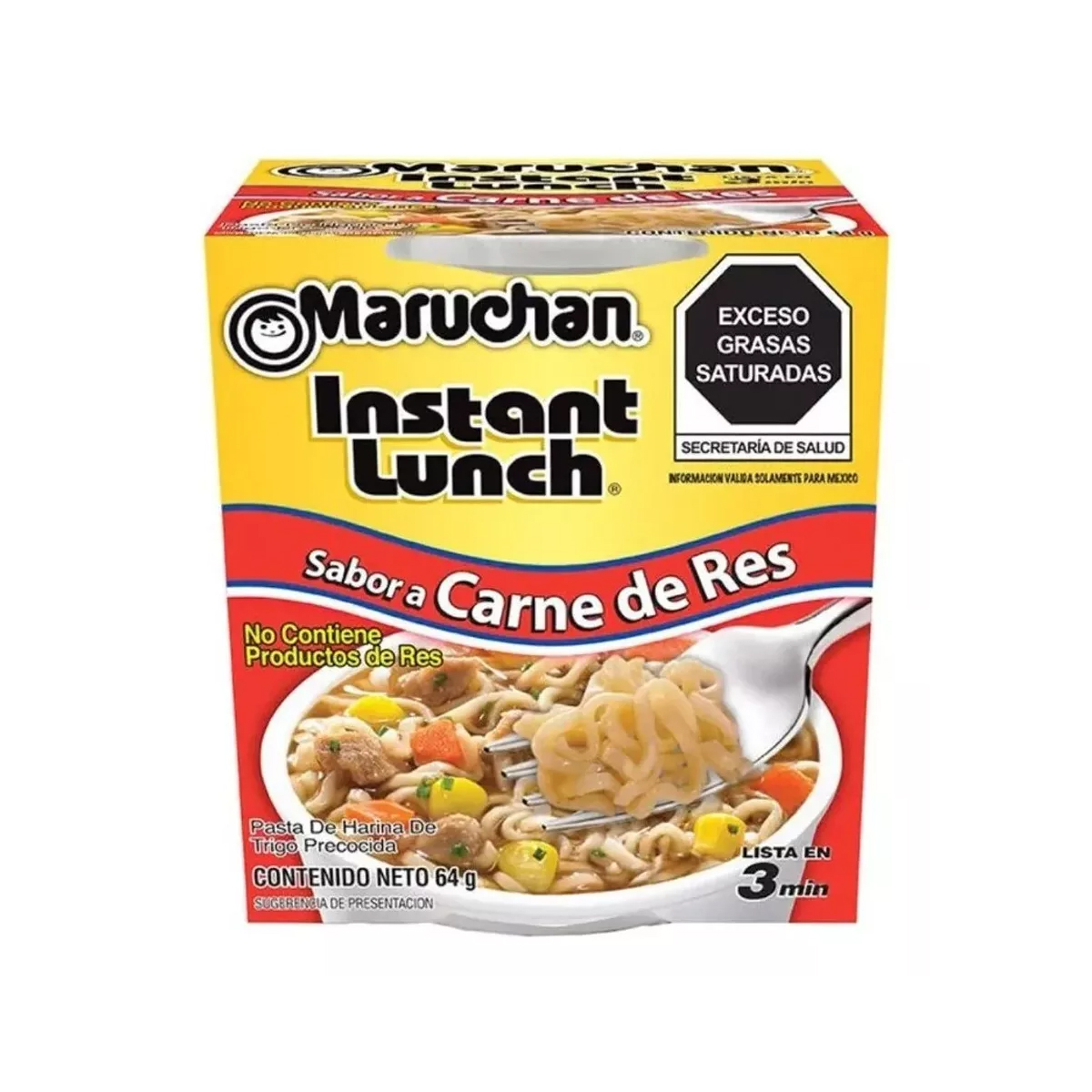 Sopa Maruchan Instant Lunch Sabor Res 22 Piezas de 64 g c/u