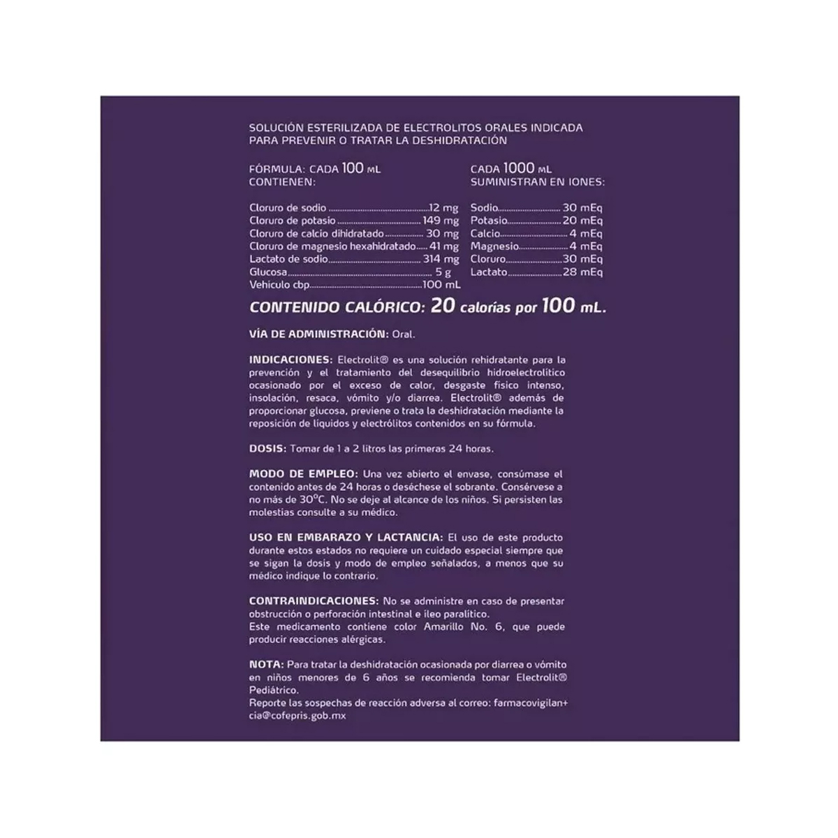 Suero Rehidratante Electrolit Sabor Uva 6 Piezas de 625 ml c/u