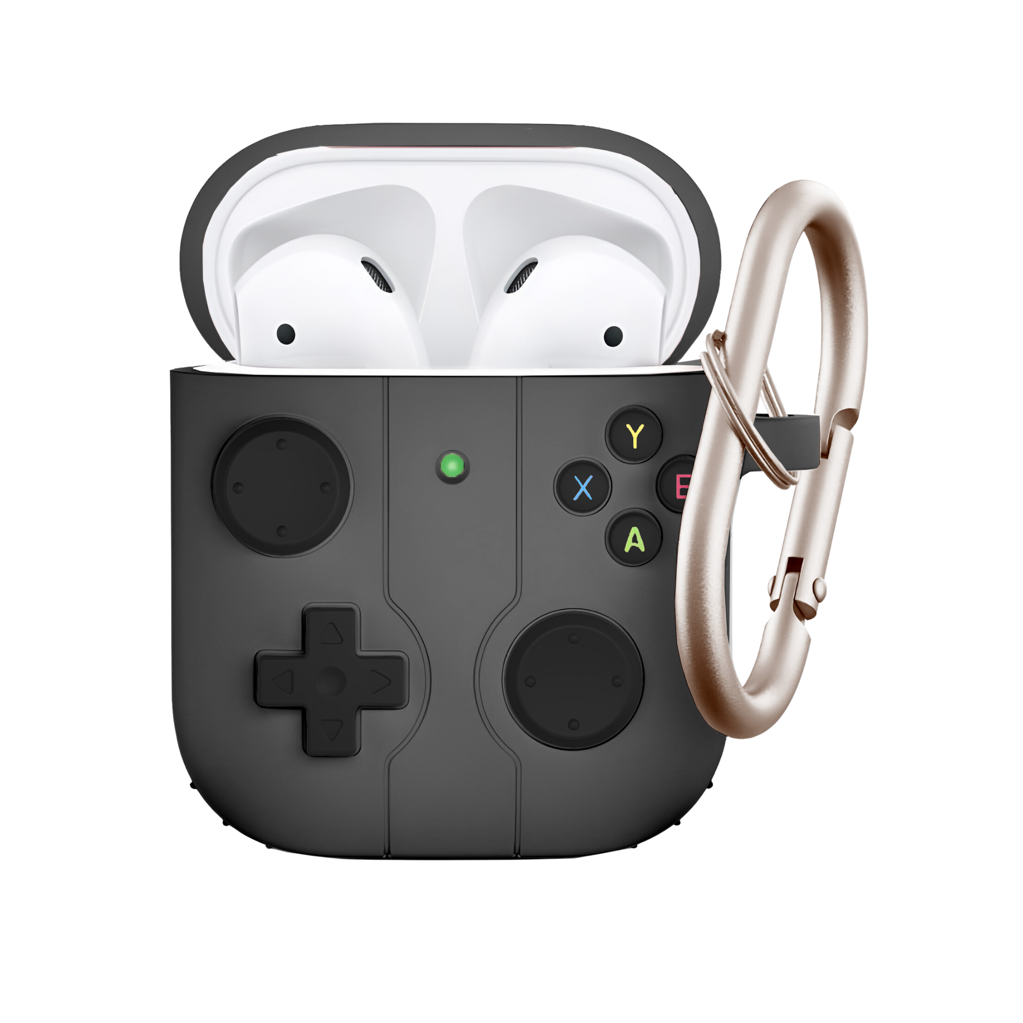FUNDA PARA AIRPODS CARCASA ECOMLAB GAMER TODO LOS MODELOS (NEGRO).