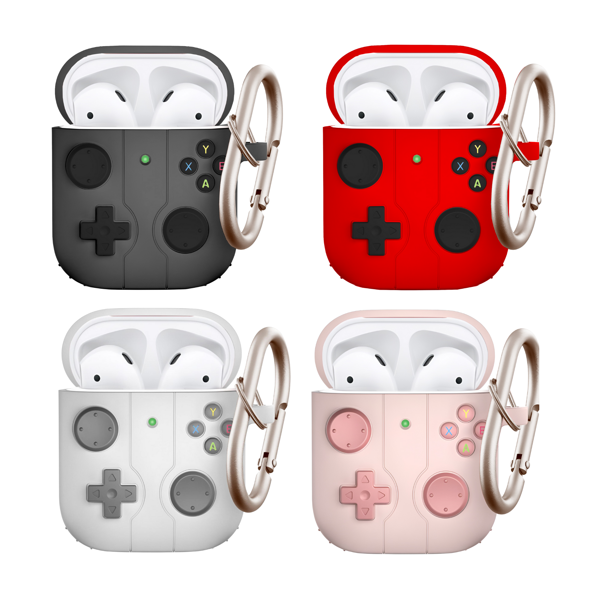 FUNDA PARA AIRPODS CARCASA ECOMLAB GAMER TODO LOS MODELOS (NEGRO).