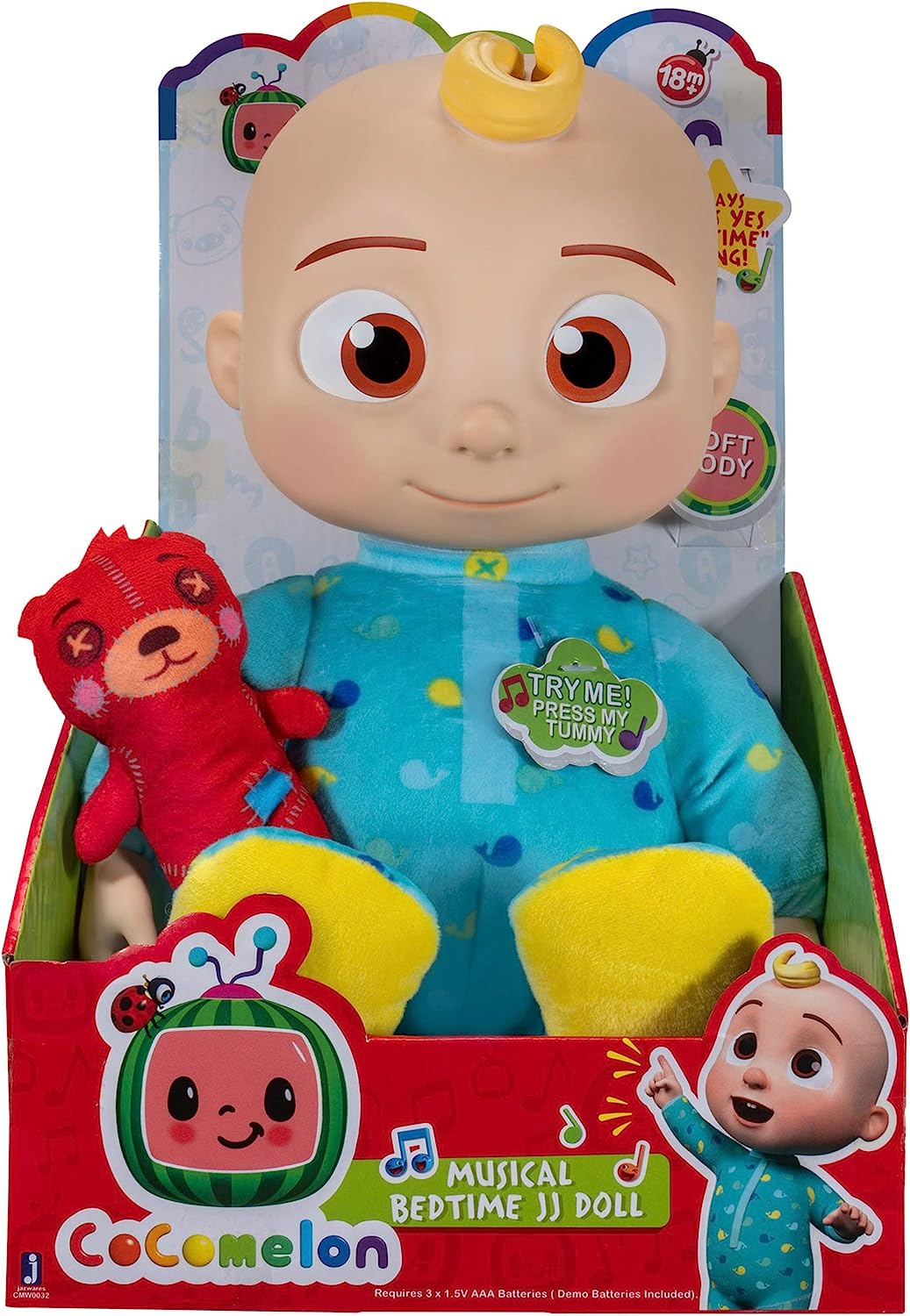 Muñeco Cocomelon Jj Suave Musical Hora De Dormir Con Sonidos.