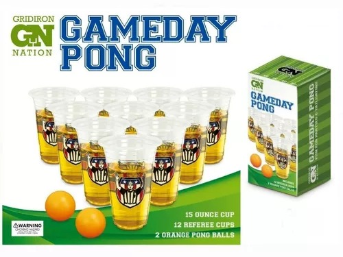 Juego De Vasos Gameday Pong 12 Pzas + 2 Pelotas Diversión.