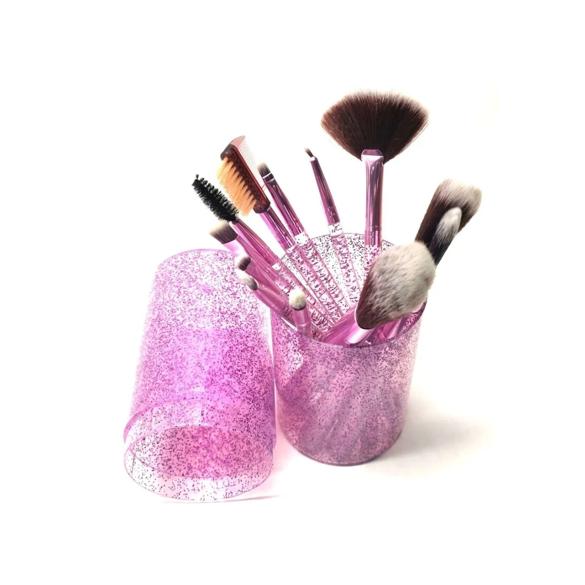 Set De 12 Brochas Glitter Crystal Con Estuche.
