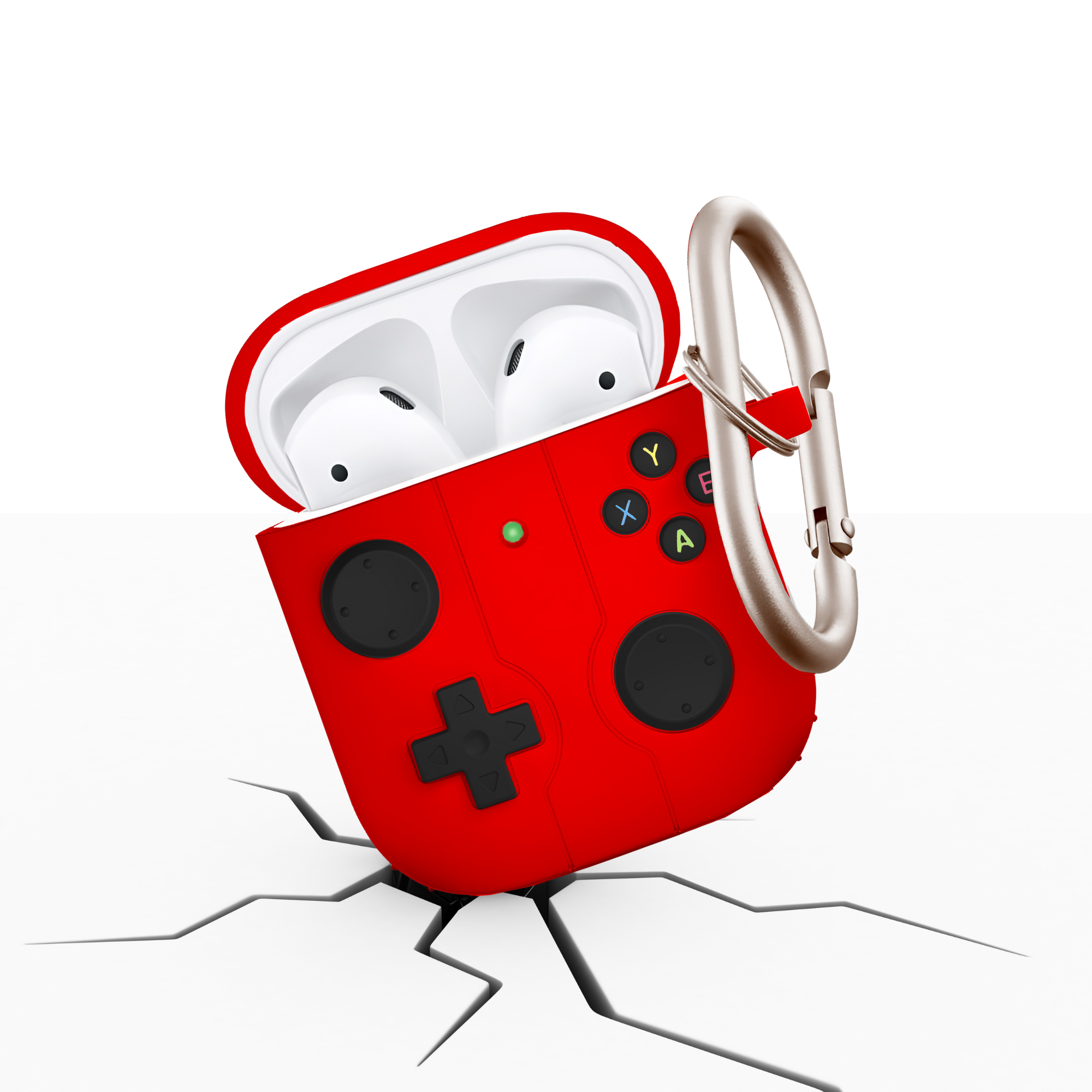 FUNDA PARA AIRPODS CARCASA ECOMLAB GAMER TODO LOS MODELOS (ROJO).
