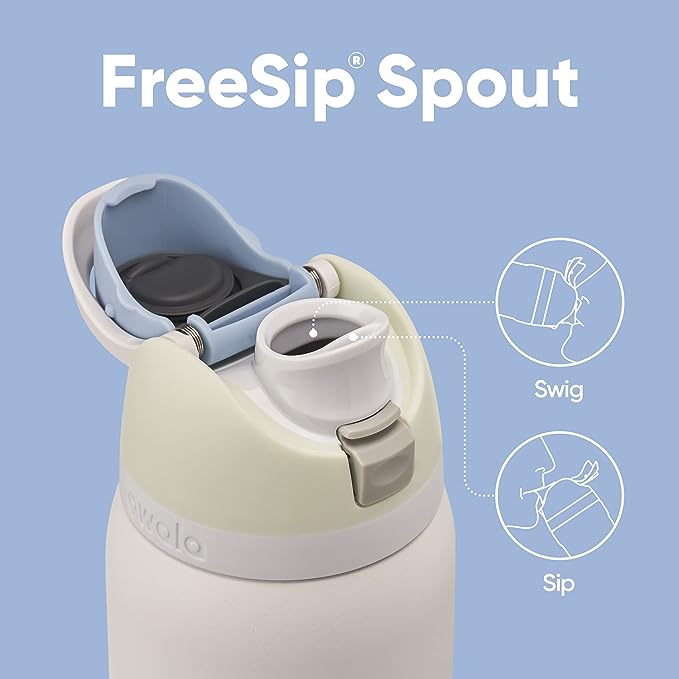 Owala FreeSip - Botella de agua de acero inoxidable aislada con pajita para deportes y viajes, sin BPA, 32 onzas, brisa helada.
