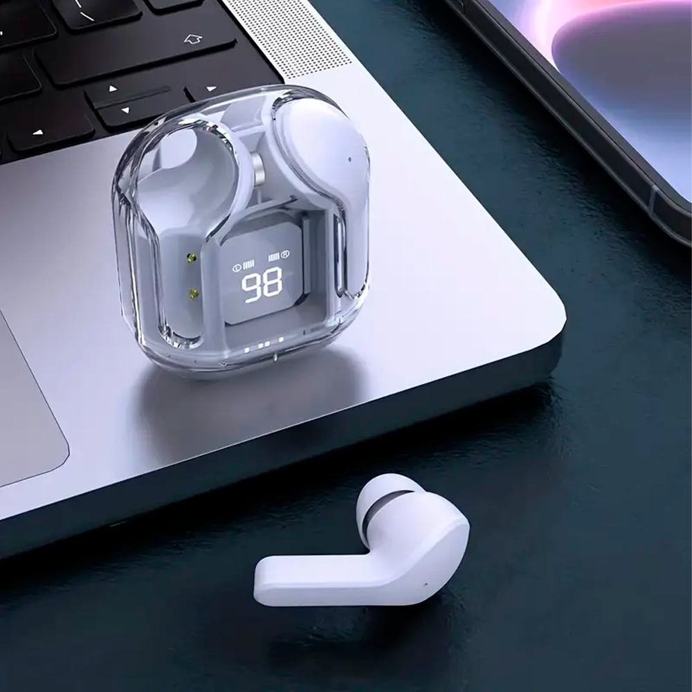 Smartwatch Reloj Inteligente Color Blanco smart Mas Audifonos Inalámbricos In-ear Manos Libres  Con Bluetooth 5.0 Diseño Ergonómico.