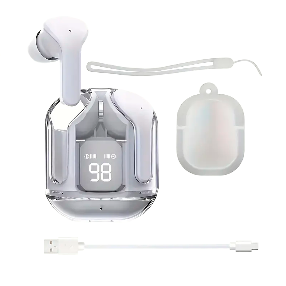 Smartwatch Reloj Inteligente Color Blanco smart Mas Audifonos Inalámbricos In-ear Manos Libres  Con Bluetooth 5.0 Diseño Ergonómico.