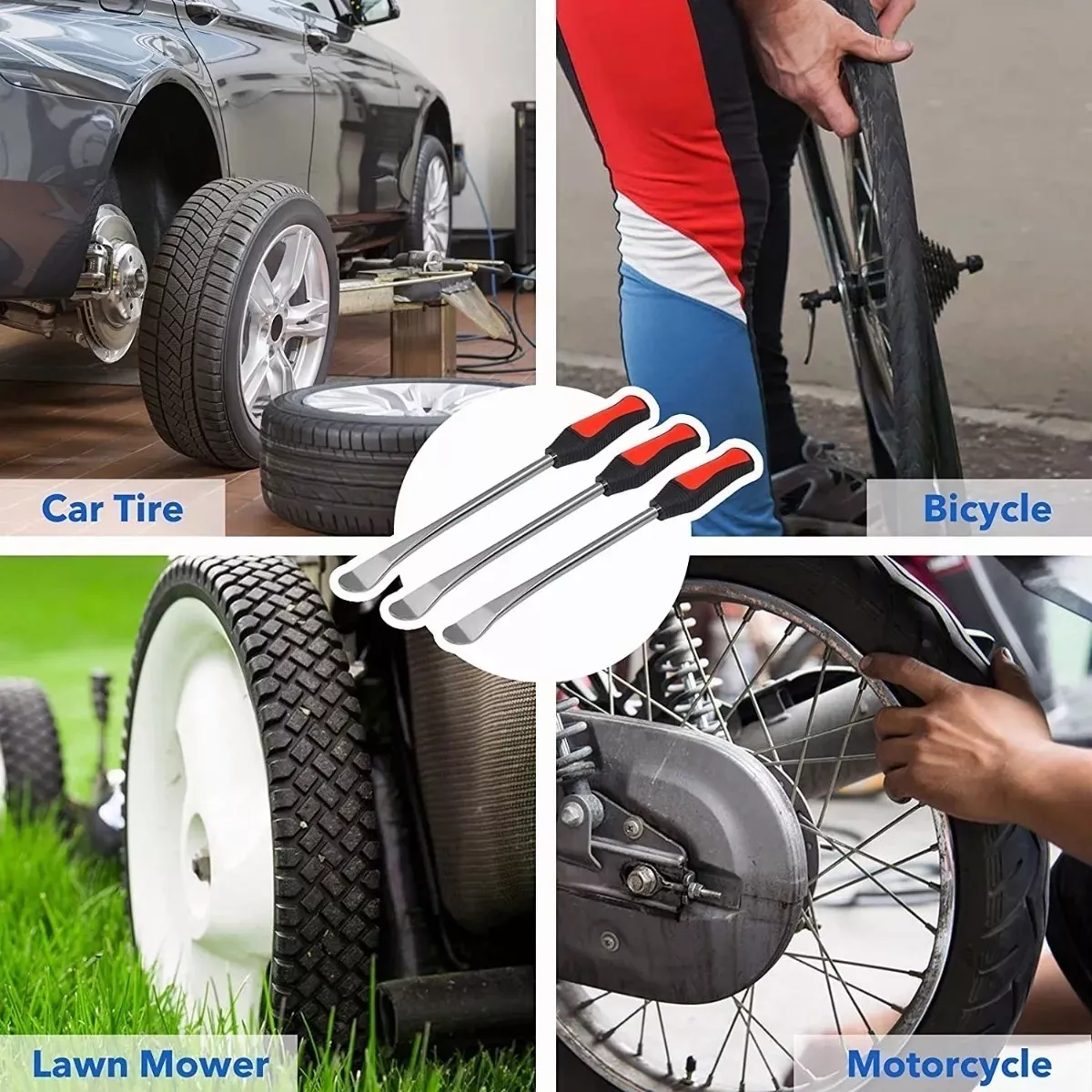 Kit De Palanca Desmontar Para Llantas Motocicleta Bicicleta 24 Pzas.