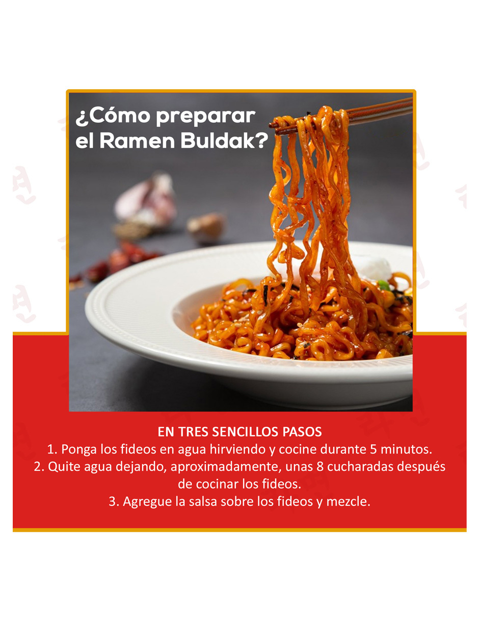 Sopa Instantánea Ramen Coreana Buldak Surtidos 10 Piezas Carbonara y Queso.
