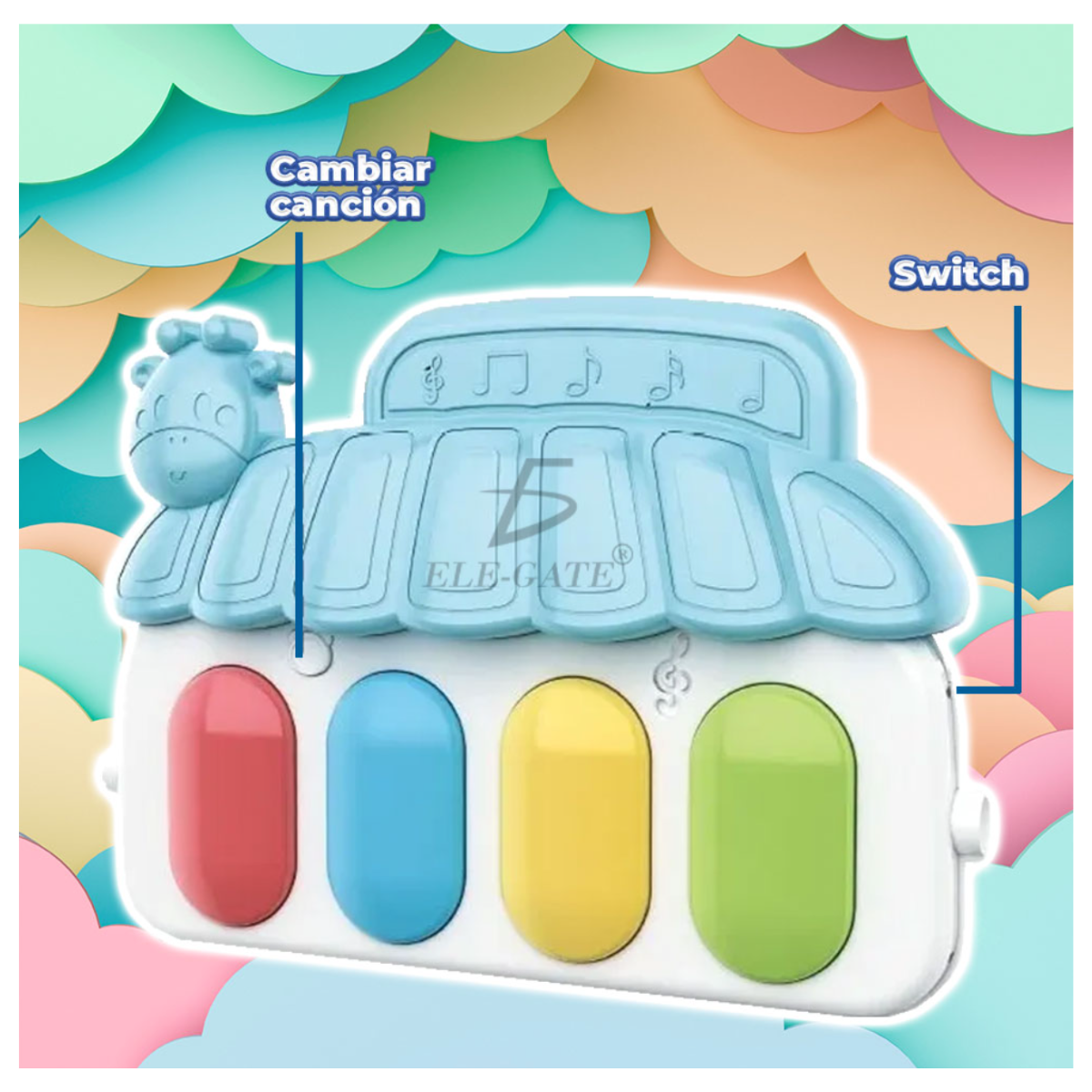 Tapete Musical Estimulante Juego educativo para Bebés Color Rosa