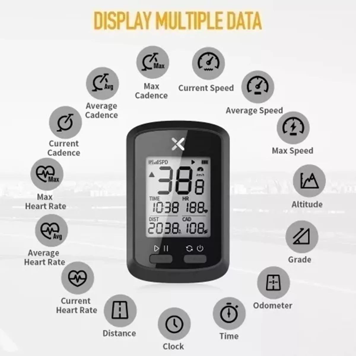 Velocímetro/odómetro Para Bicicleta G+ Gps Con Soporte+funda.